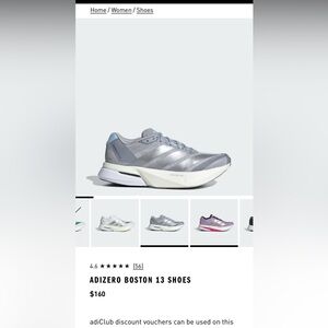 Adidas Adizero Gray and White Sneakers